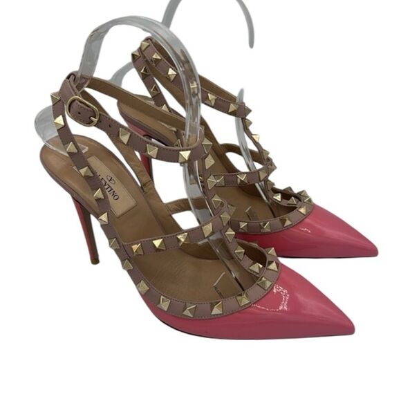 New Valentino Garavani Rockstud Patent
Slingback Pump Pink Size 38/ US 8 - Picture 3 of 14